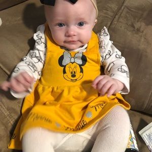 0-3 month dress and shirt outfit